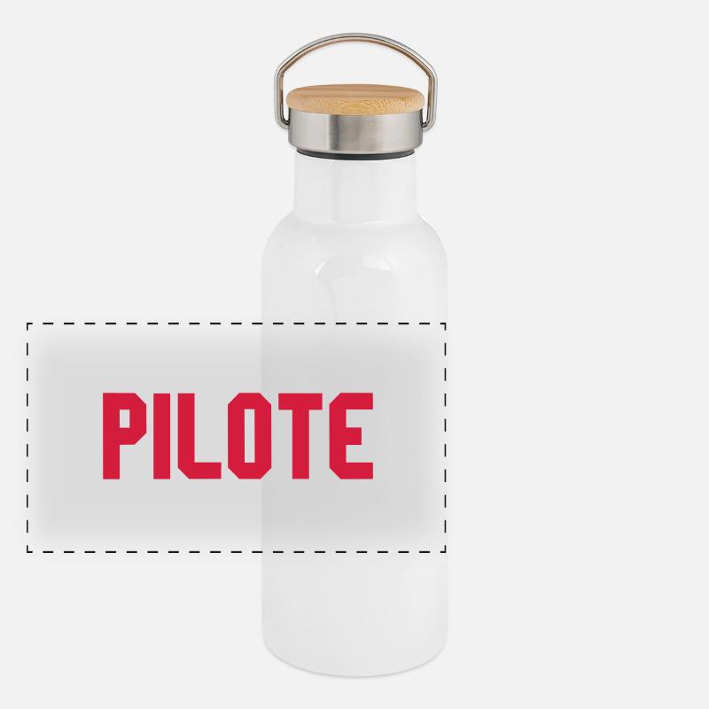 Pilote Gourde isotherme avec bouchon en bambou