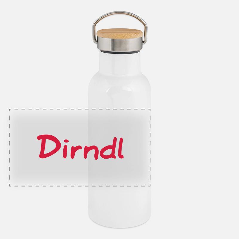 Dirndl - Österreich - Panorama Thermosflasche mit Bambusdeckel