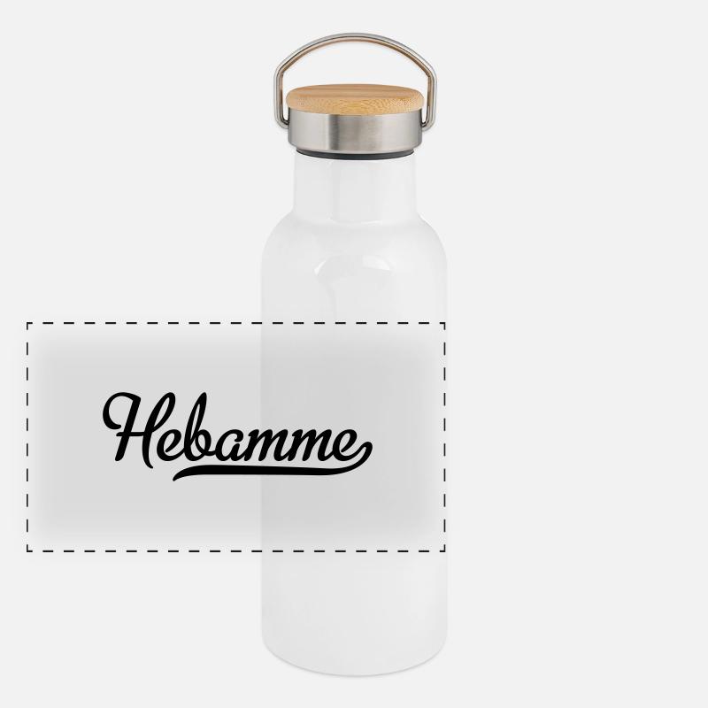 Hebamme Panorama Thermosflasche mit Bambusdeckel