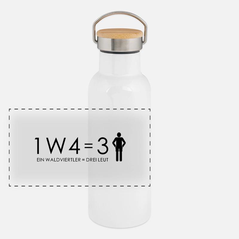 1W4 3L Panorama Thermosflasche mit Bambusdeckel