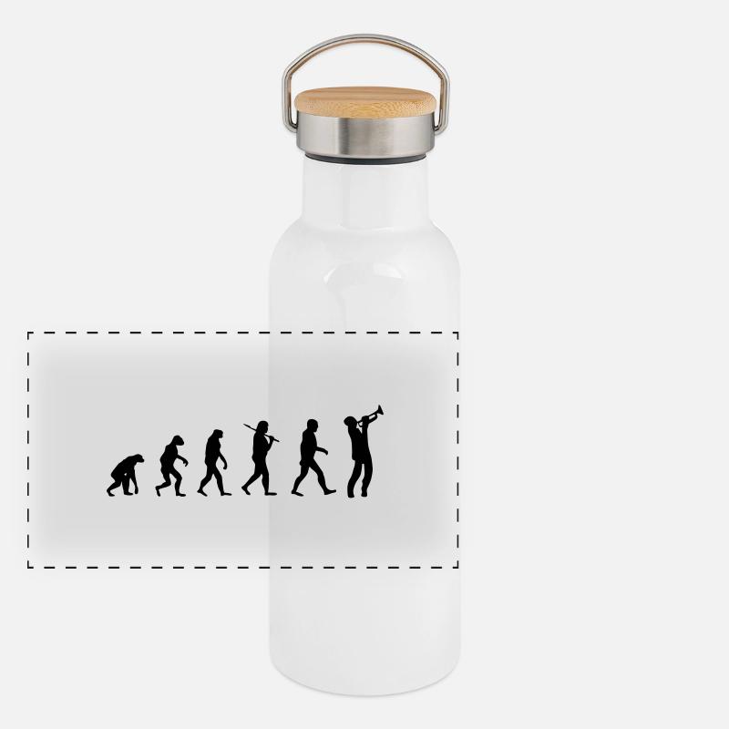 Trompete Panorama Thermosflasche mit Bambusdeckel