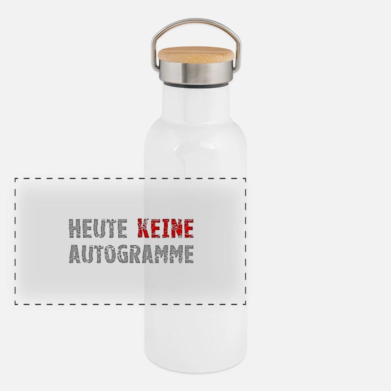 heute keine autogramme Panorama Thermosflasche mit Bambusdeckel