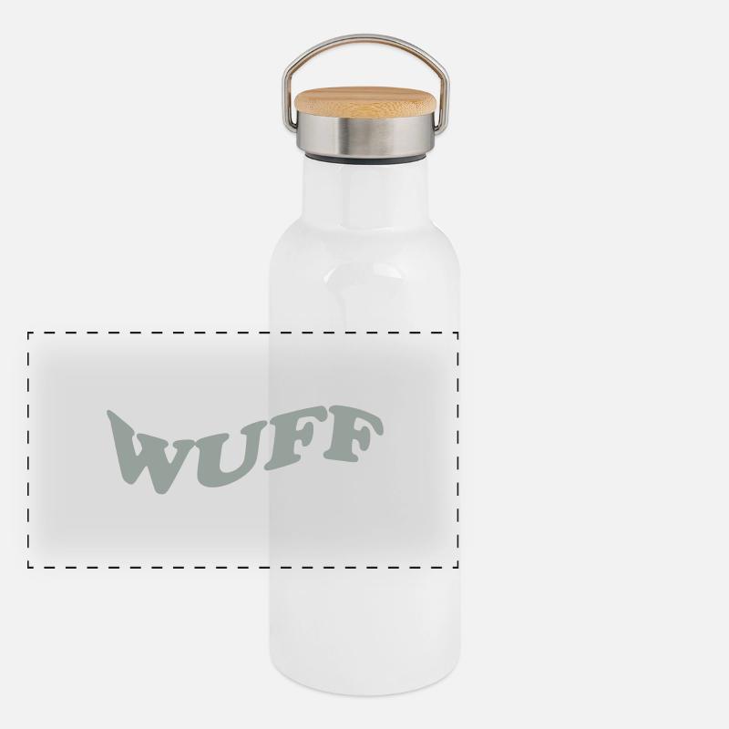 wuff hund Panorama Thermosflasche mit Bambusdeckel