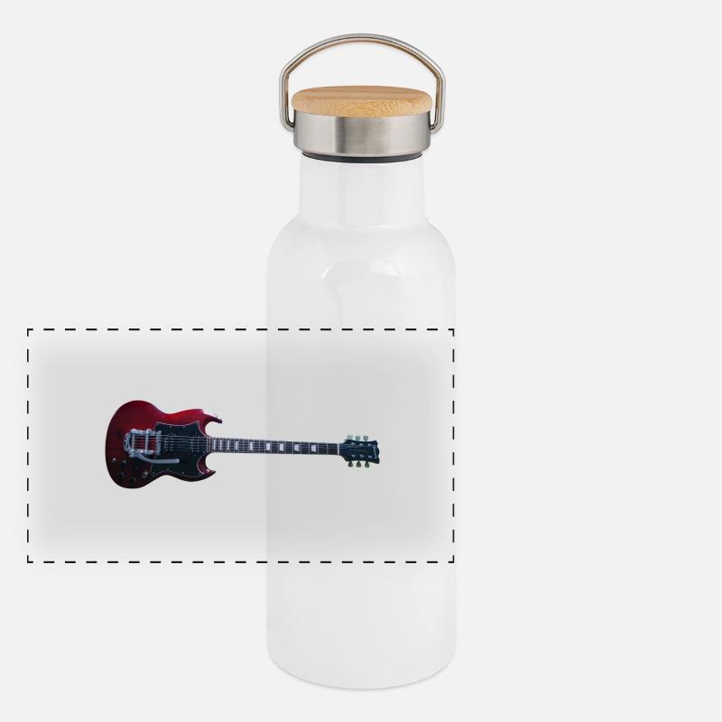 Guitare électrique forme SG Gourde isotherme avec bouchon en bambou