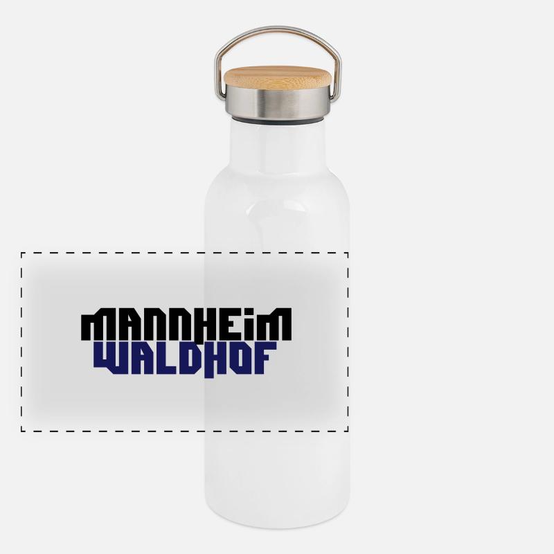 mannheim waldhof Panorama Thermosflasche mit Bambusdeckel
