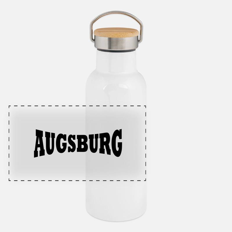Augsburg lettering Panoramic Thermal Bottle with Bamboo Lid