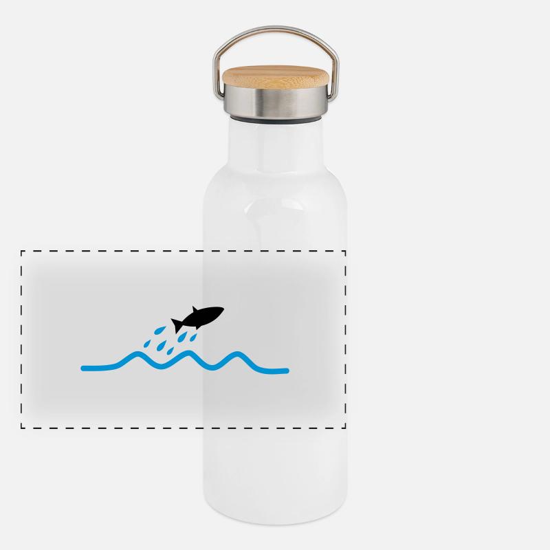 Panorama Thermosflasche mit Bambusdeckel