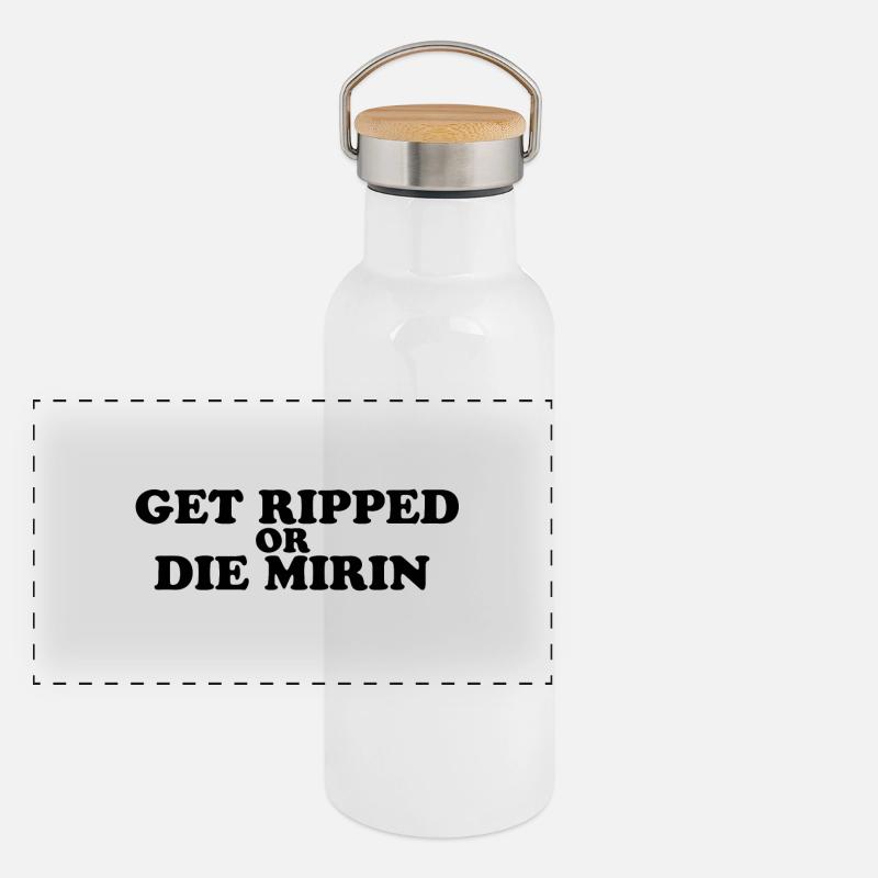 Get ripped or die mirin zyzz Panoramic Thermal Bottle with Bamboo Lid