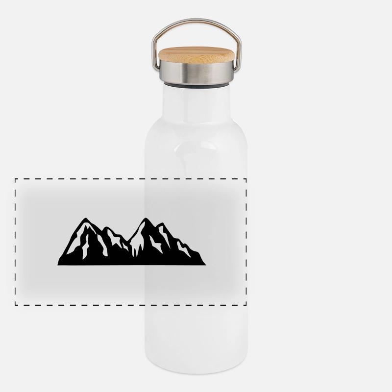 Berge Panorama Thermosflasche mit Bambusdeckel