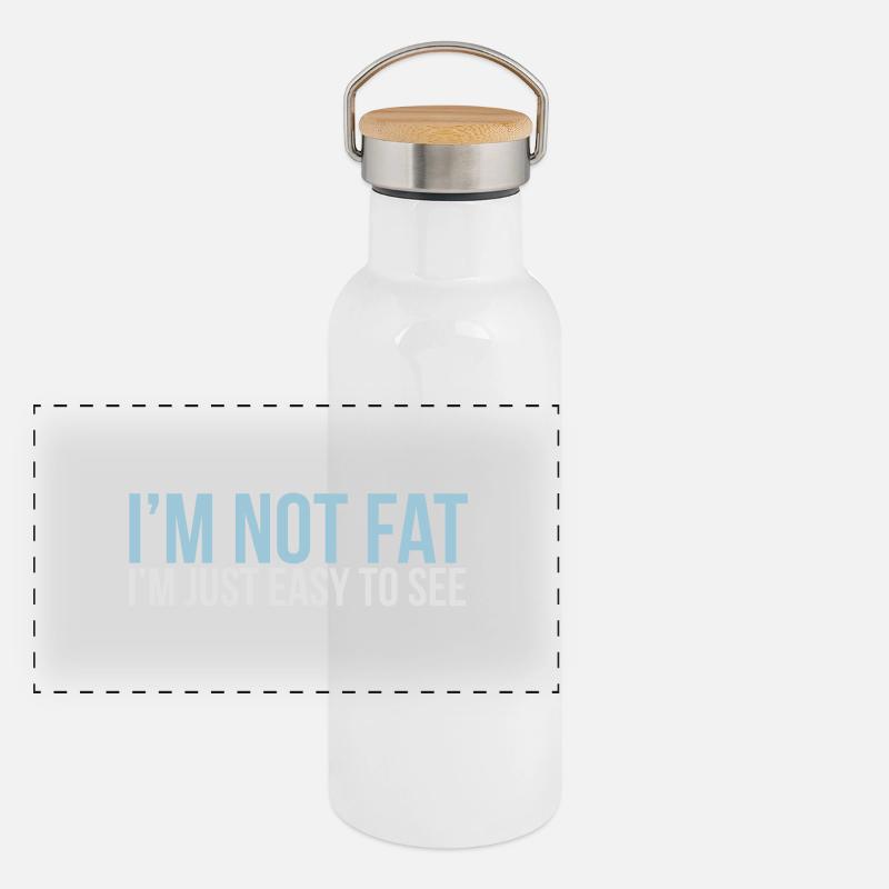 im not fat - Panoramic Thermal Bottle with Bamboo Lid - white