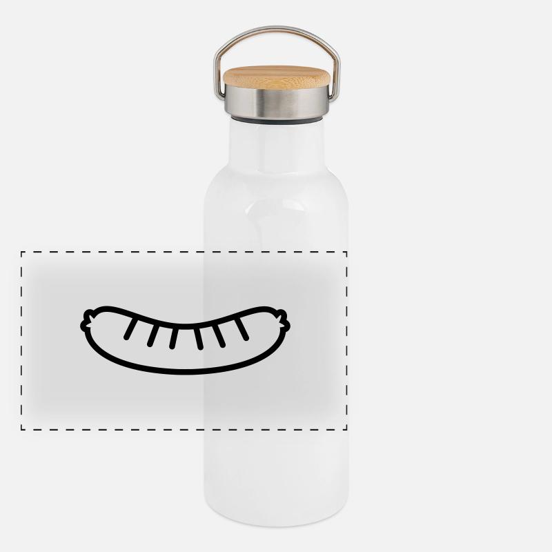 Sausage Outline Panoramic Thermal Bottle with Bamboo Lid