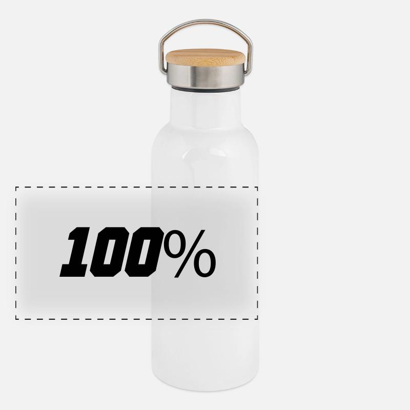 100 Panorama Thermosflasche mit Bambusdeckel