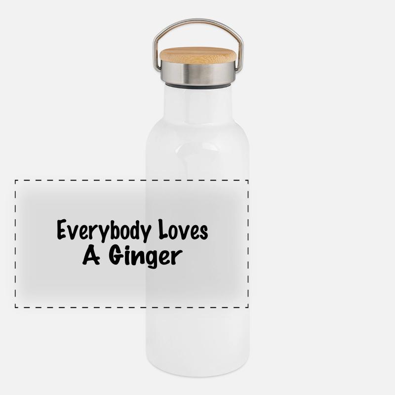 jeder liebt Ingwer Panorama Thermosflasche mit Bambusdeckel