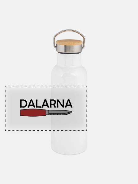 Dalarna - Panorama Thermosflasche mit Bambusdeckel - Weiß - Vorne