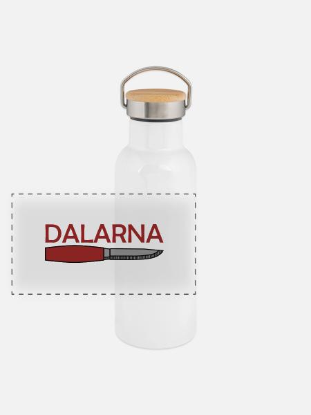 Dalarna - Panorama Thermosflasche mit Bambusdeckel - Weiß - Vorne