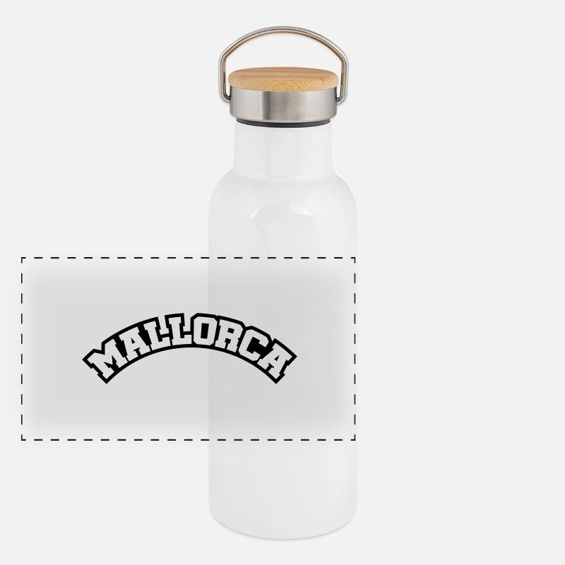 Lettrage de Majorque Gourde isotherme avec bouchon en bambou