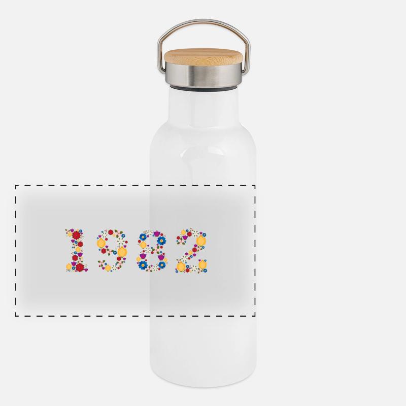 Flowers 1982 Panorama Thermosflasche mit Bambusdeckel