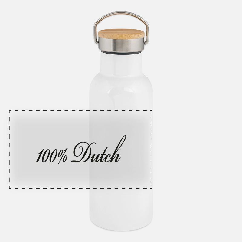 100% Dutch FR Gourde isotherme avec bouchon en bambou