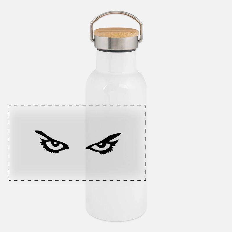 Böser Blick - Line Panorama Thermosflasche mit Bambusdeckel