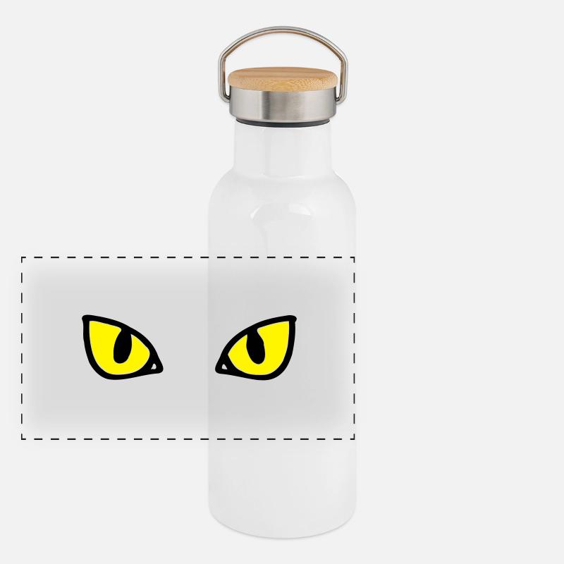 Cat's eyes Panorama Thermosflasche mit Bambusdeckel