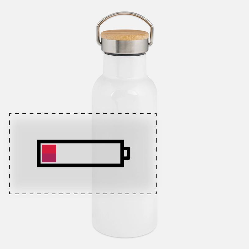 Leere Batterie Panorama Thermosflasche mit Bambusdeckel