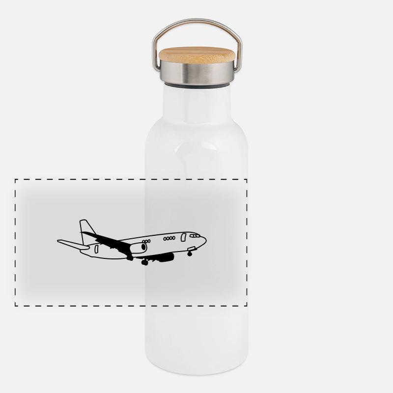 airplane Panoramic Thermal Bottle with Bamboo Lid