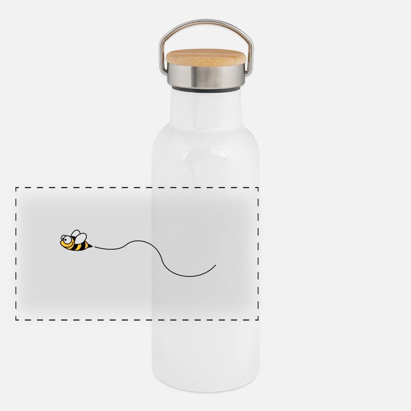 biene_3c Gourde isotherme avec bouchon en bambou