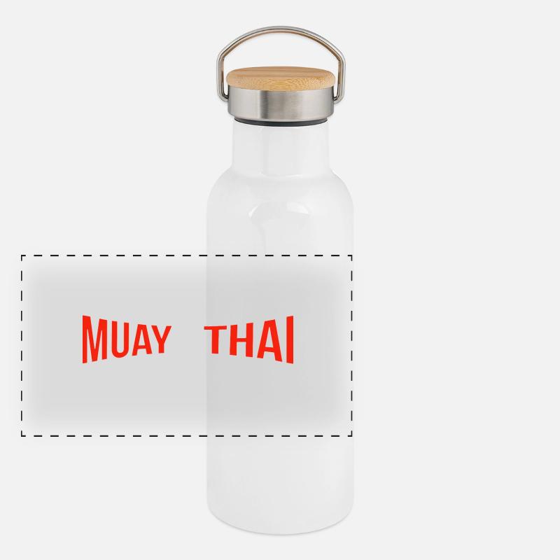 MUAY THAI Gourde isotherme avec bouchon en bambou