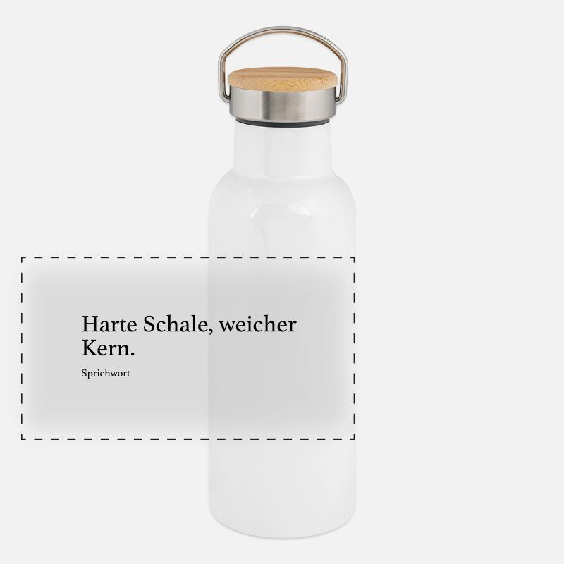 Harte Schale, weicher Kern. Panorama Thermosflasche mit Bambusdeckel