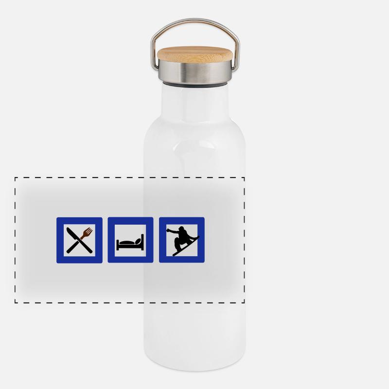 snowboard Gourde isotherme avec bouchon en bambou