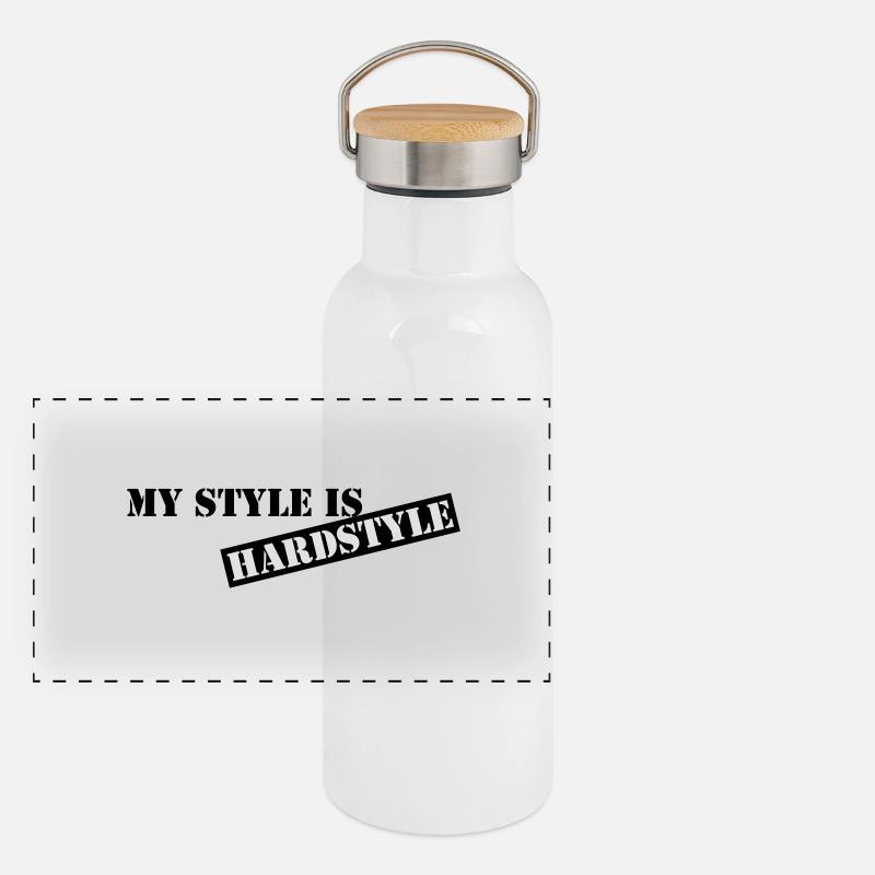 My style is hardstyle Panorama Thermosflasche mit Bambusdeckel