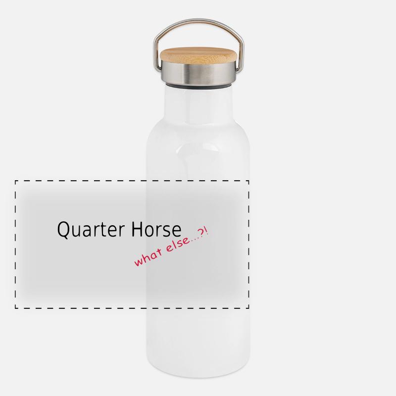 Quarter Horse, what else Panorama Thermosflasche mit Bambusdeckel