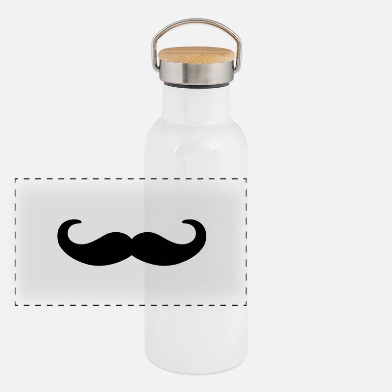 moustache Gourde isotherme avec bouchon en bambou