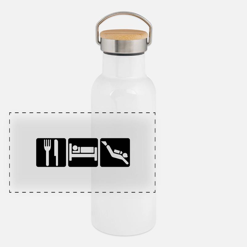 EAT SLEEP DIVE 2 Gourde isotherme avec bouchon en bambou