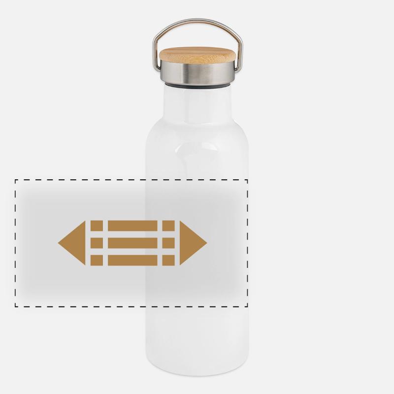 Ring der Schützer, Atlantis Amulett Schutz Zeichen Panorama Thermosflasche mit Bambusdeckel