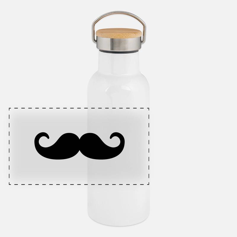 Mustache Barbe Gourde isotherme avec bouchon en bambou