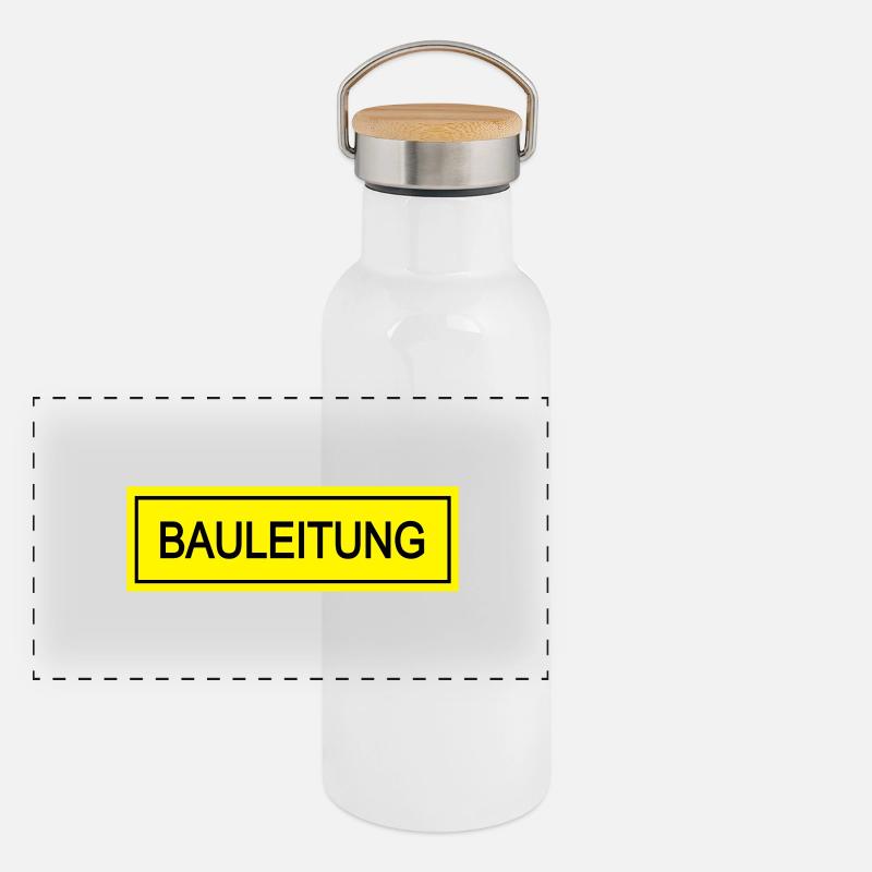 bauleitung Panorama Thermosflasche mit Bambusdeckel