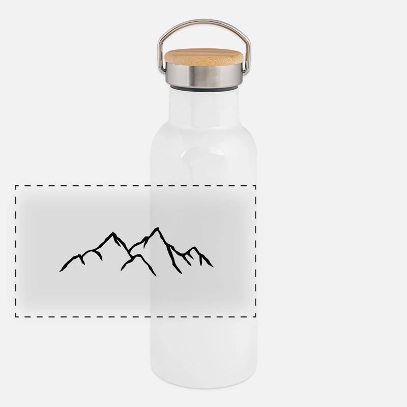 Magnifique paysage de montagne Gourde isotherme avec bouchon en bambou