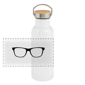 Geek glasses - Panoramic Thermal Bottle with Bamboo Lid - white - Front