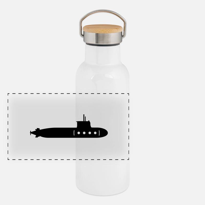 U-Boot Panorama Thermosflasche mit Bambusdeckel