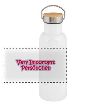 VIP Babysprüche - Panorama Thermosflasche mit Bambusdeckel - Weiß - Vorne