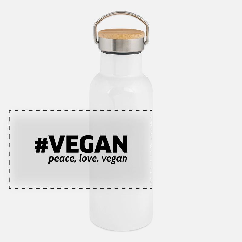 vegan Gourde isotherme avec bouchon en bambou