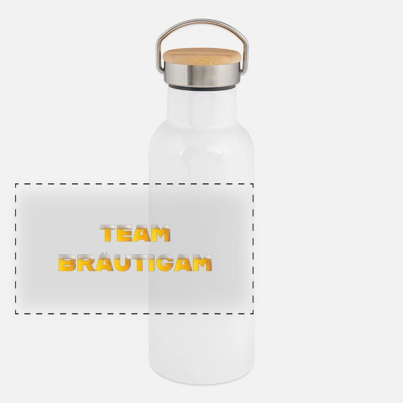Team Bräutigam Panorama Thermosflasche mit Bambusdeckel