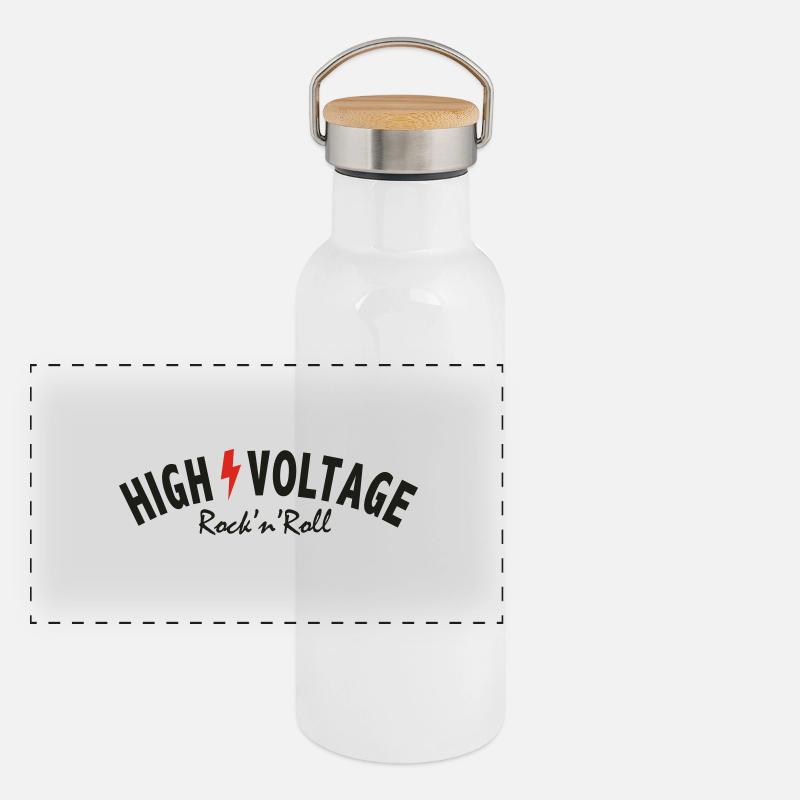 High/Voltage Fanshirt Panorama Thermosflasche mit Bambusdeckel