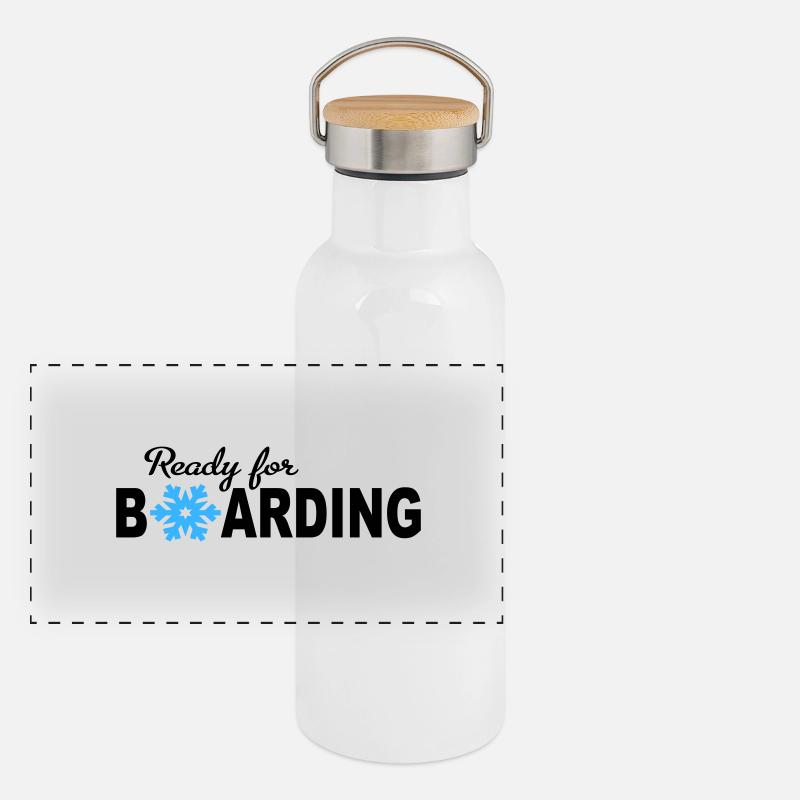 Snowboard Panoramic Thermal Bottle with Bamboo Lid