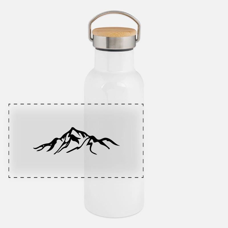 Berg Panorama Thermosflasche mit Bambusdeckel