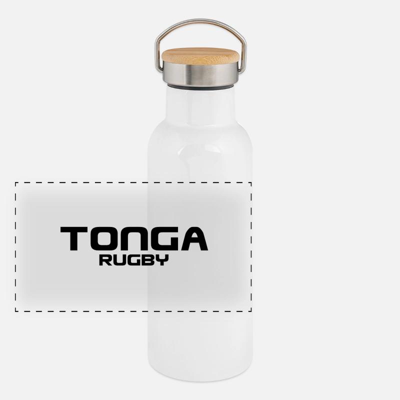 Tonga Rugby - Sport - South Seas - Polynesia Panoramic Thermal Bottle with Bamboo Lid
