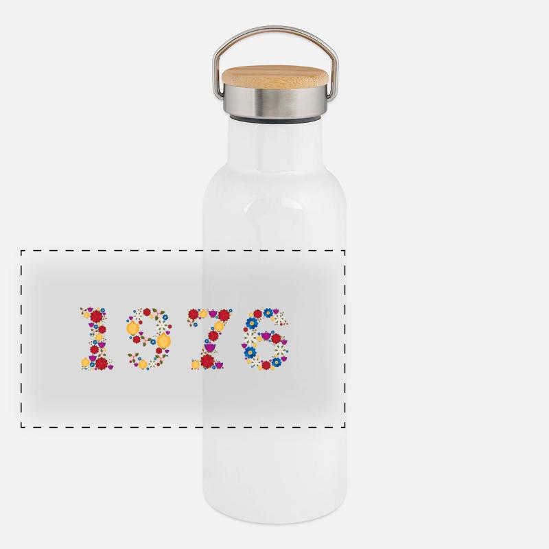 Flowers 1976 Panorama Thermosflasche mit Bambusdeckel