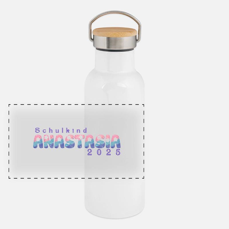 Schulkind 2025 Panorama Thermosflasche mit Bambusdeckel
