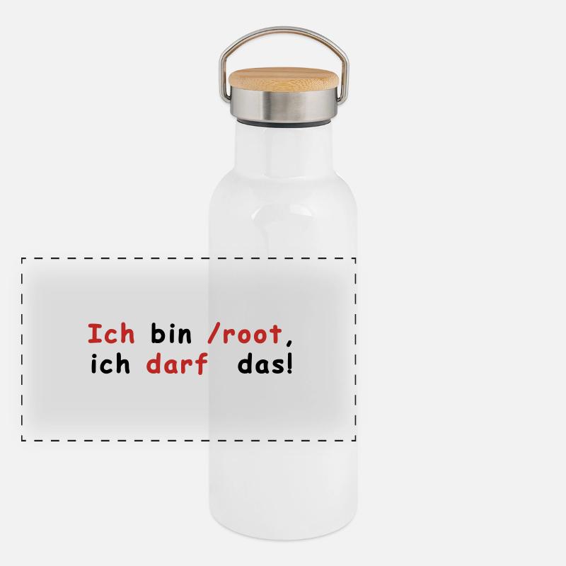 Racine de Linux Gourde isotherme avec bouchon en bambou